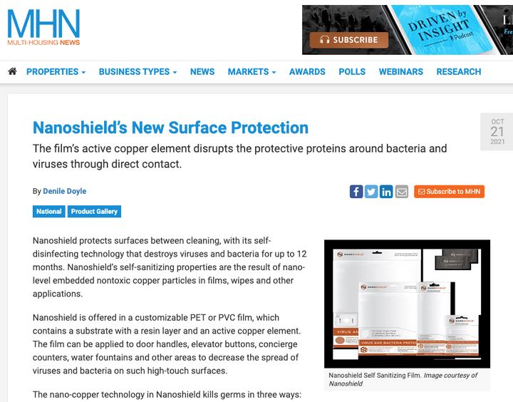 Nanoshield™’s New Surface Protection