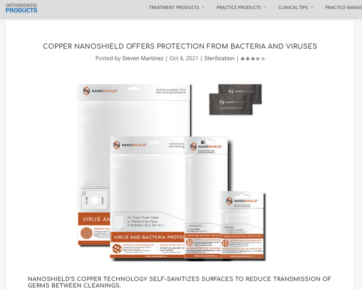 Copper Nanoshield™ offers protection from bacteria and viruses